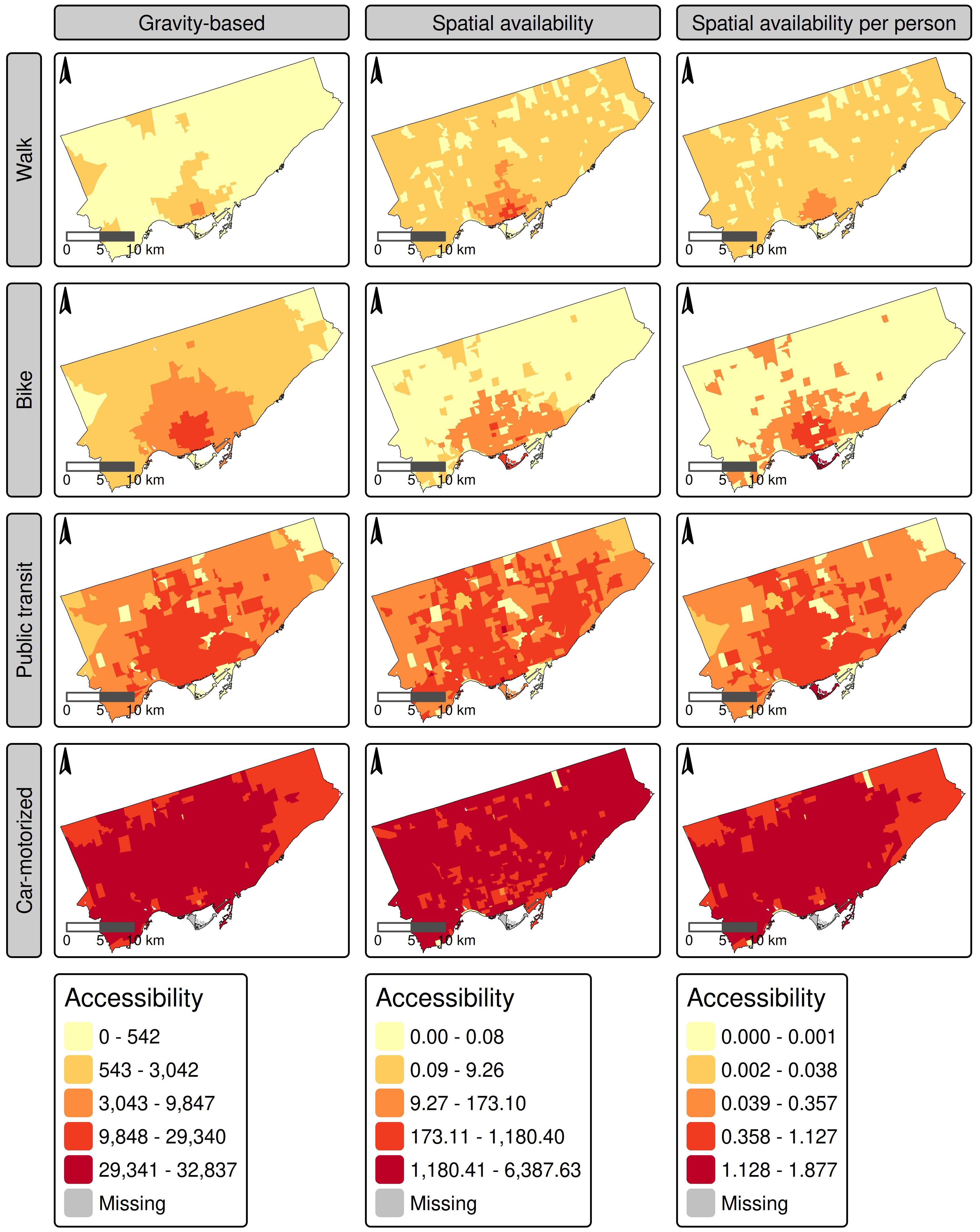 Job accessibility for the city of Toronto.